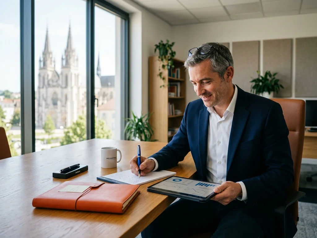 Expert-comptable à Bourg-en-Bresse travaillant sur un projet digital pour Saveurs de l'Ain.